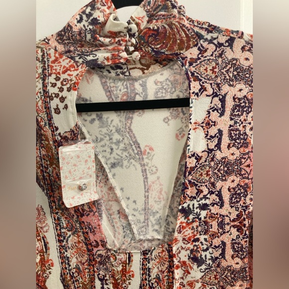 Free People Boho Ivory Long Sleeve Midi Dress Size S - Picture 6 of 12